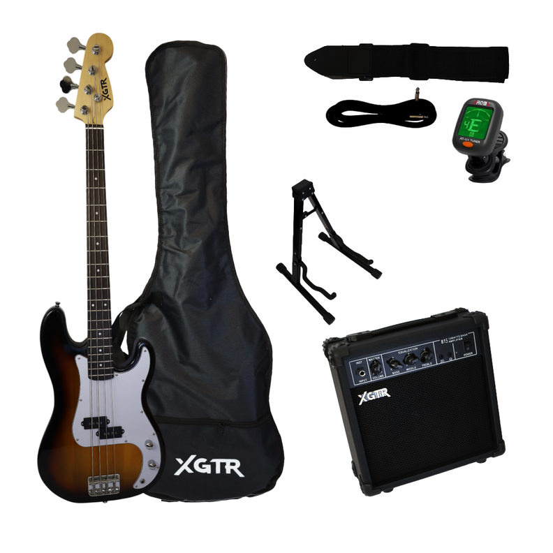 Pack Bajo Eléctrico PrecissionSunburst PB100SB, Amp 15w XGTR-0