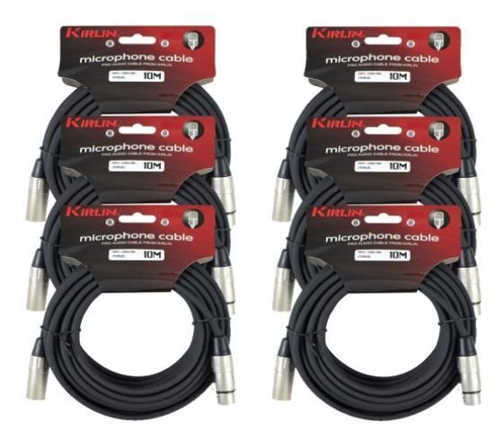 Pack 6 Cable Micrófono Serie C XLR 10M Kirlin Mpc6-280-10-0