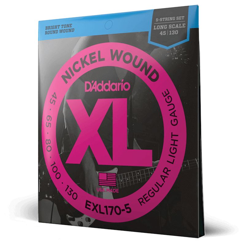 Set de cuerdas Bajo XL 45-107 Long 5Str EXL170-5 Daddario-0