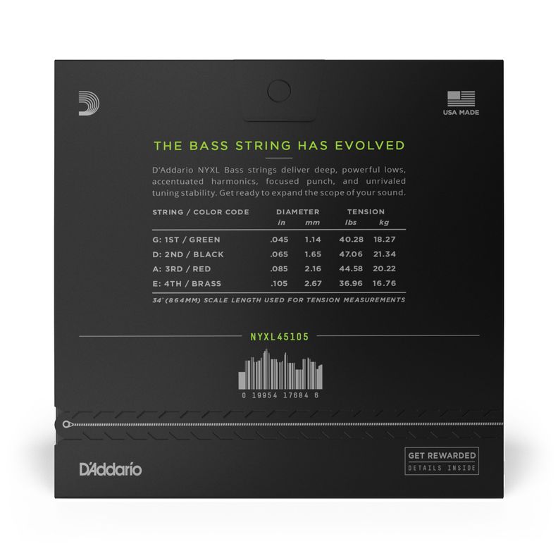 Cuerdas Bajo Long Scale 45-105 NYXL45105 Daddario-2