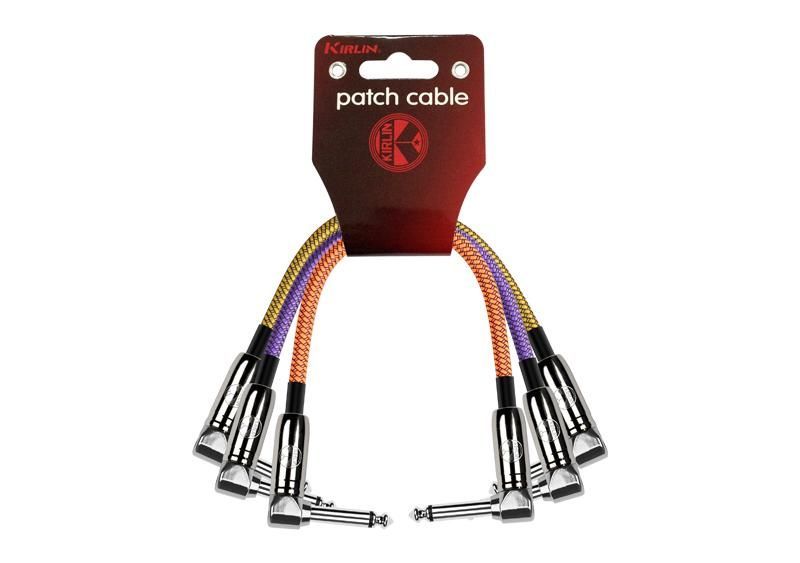 Pack 3 Patch Cable Pedal 0,3M Angulo IWC3B-203PN-0,3m Negro