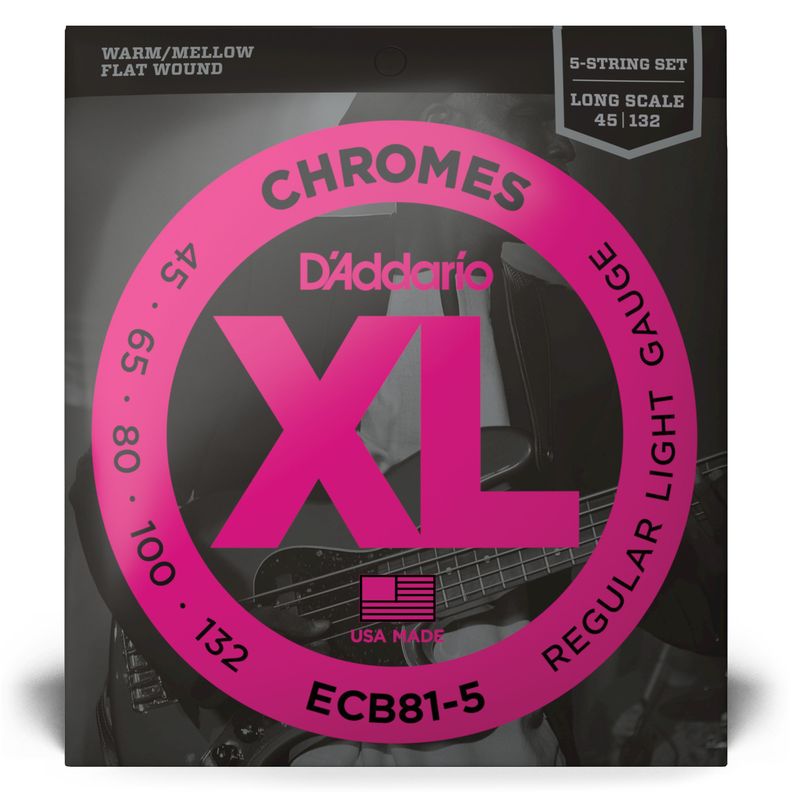 Set de cuerdas Bajo 45-132 5 STR Cromo ECB81-5 Daddario-1