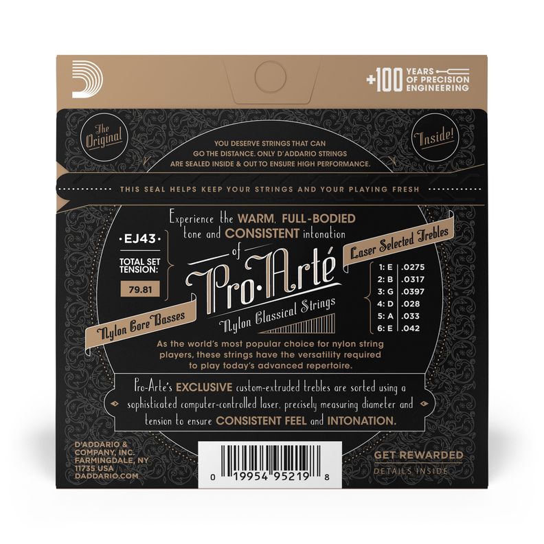 Set de cuerdas Guitarra Clásica Pro-Arté EJ43 Lite Daddario-2