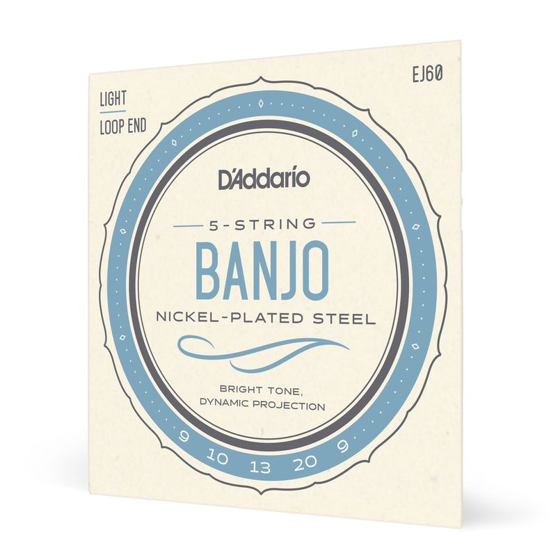 Set de cuerdas Banjo Nickel Wnd 9-20 EJ60 Lite Daddario Plateado Metalico