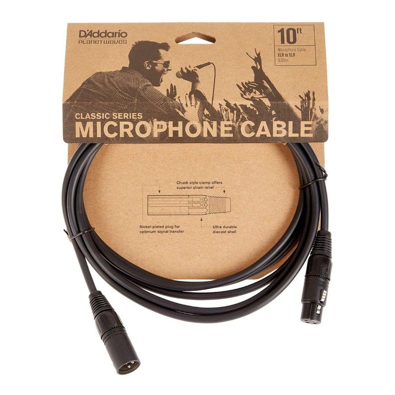 Cable Micrófono XLR 3m PW-CMIC-10 Planet Wave Daddario-1