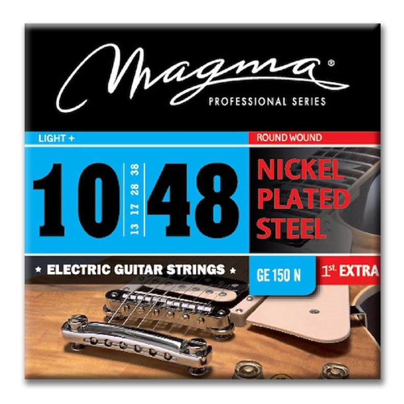 Set Cuerdas Guitarra Electrica GE150N Magma Plateado Metalico