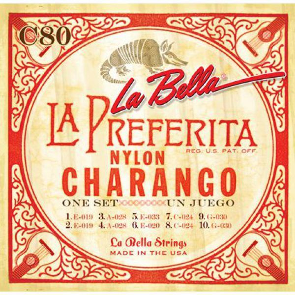 Set Charango C80 LaBella Blanco