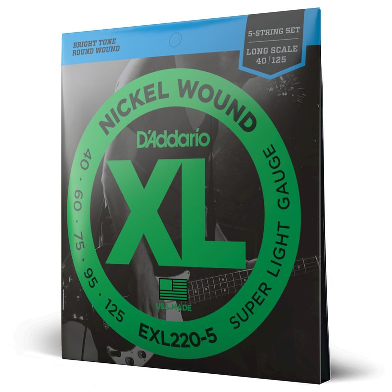 Set de cuerdas Bajo XL 40-125 Long 5Str EXL220-5 Daddario-0