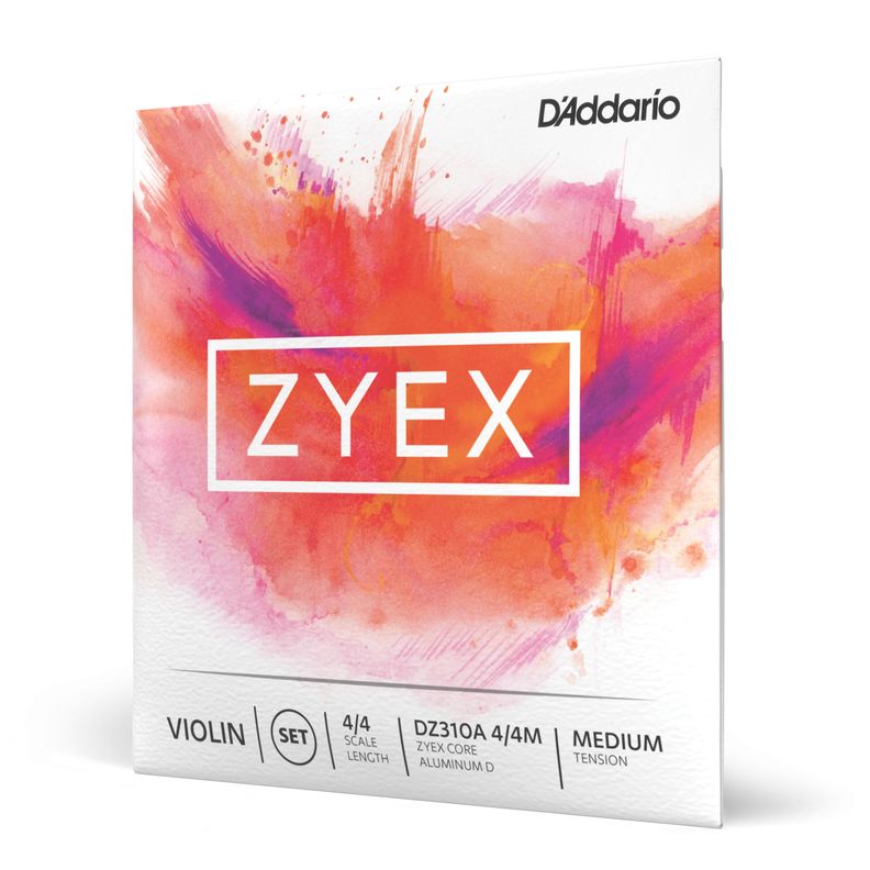 Set de cuerdas Violin 4/4 Zyex Alum Med DZ310A 4/4M Daddario Plateado Metalico