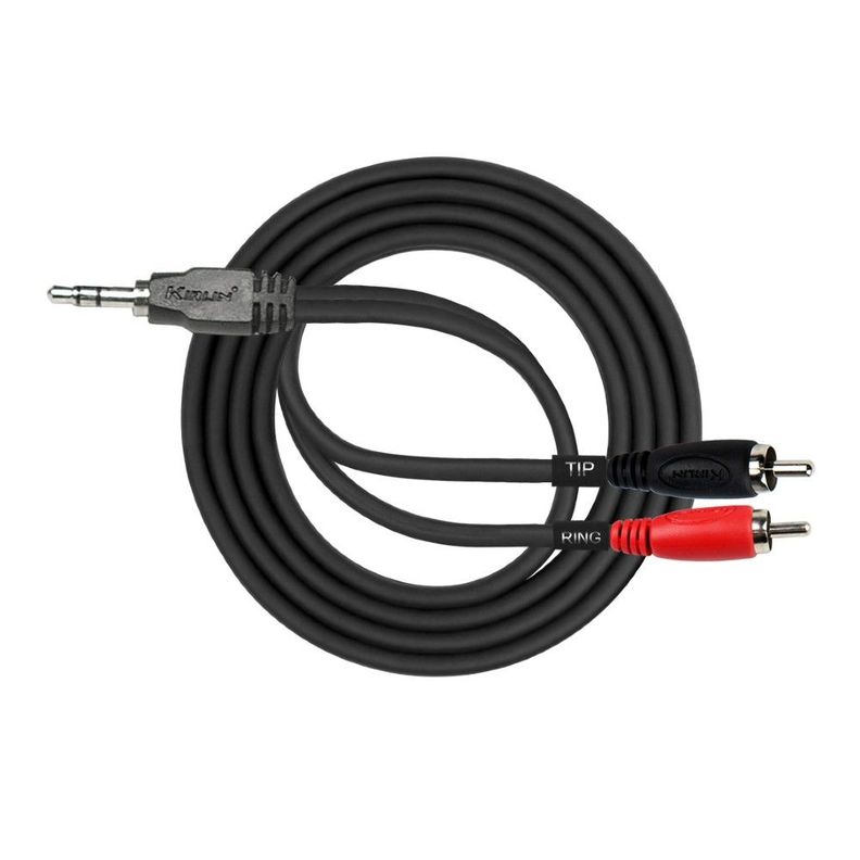 Cable Y Miniplug-2Rca 3M Nickel Plated Ye-364-3 Negro
