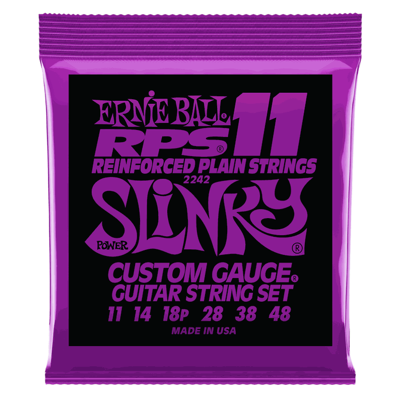 Set de cuerdas Ernie Ball Power Slinky Rps 11  48 Plateado Metalico
