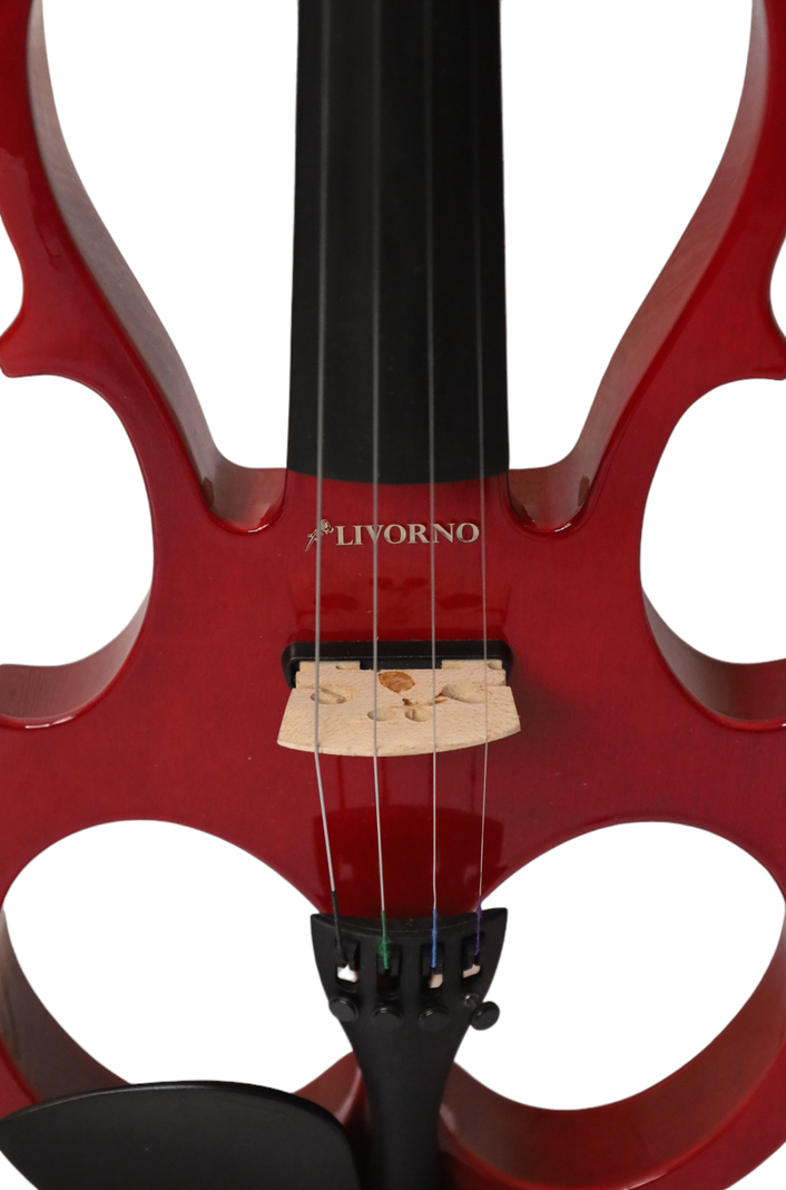 Violín Eléctrico Livorno 4/4 Rojo LIV-E-40RD-3