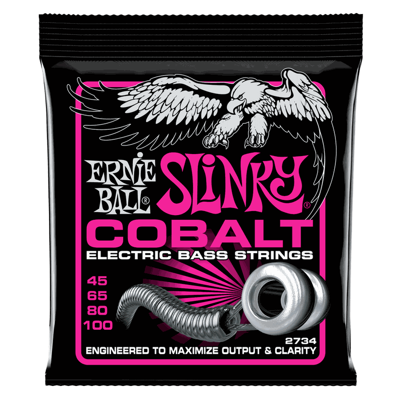 SET DE CUERDAS PARA BAJO ERNIE  BALL SUPER SLINKY COBALT 45 - 100-0