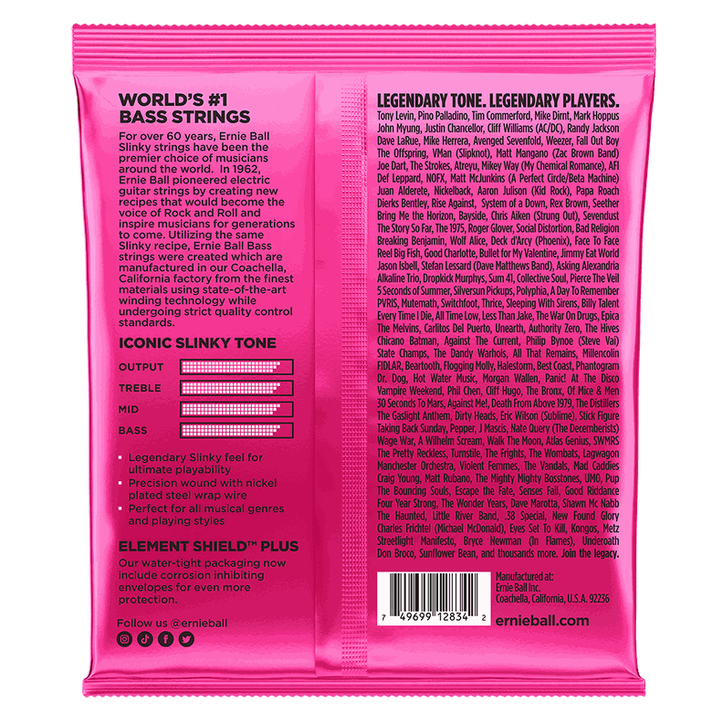 Cuerdas Bajo Eléctrico Super Slinky 45-100 Ernie Ball 2834-1
