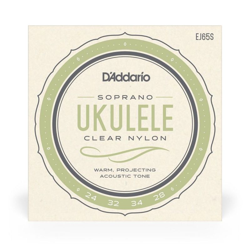 Set de cuerdas Ukelele Soprano Clear EJ65S Daddario Blanco