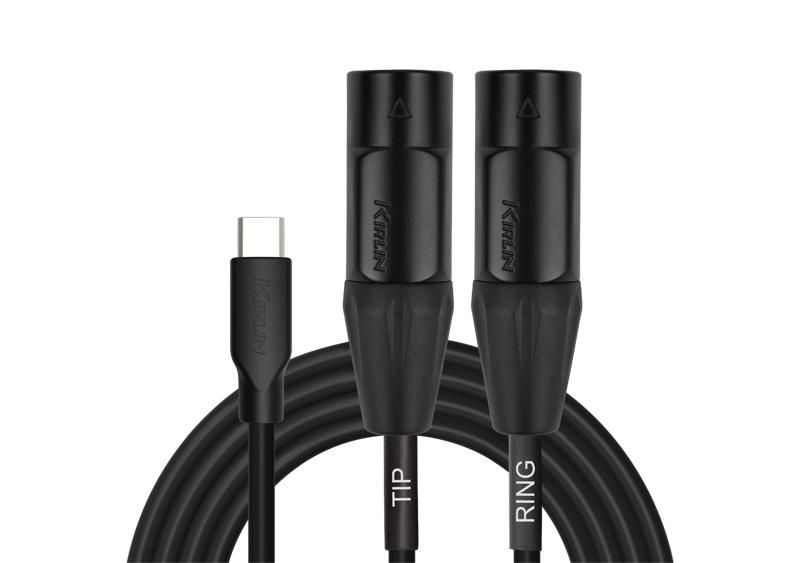 Cable USB-C a 2 XLR Macho 2M UY-C-390XE-2 Kirlin Negro