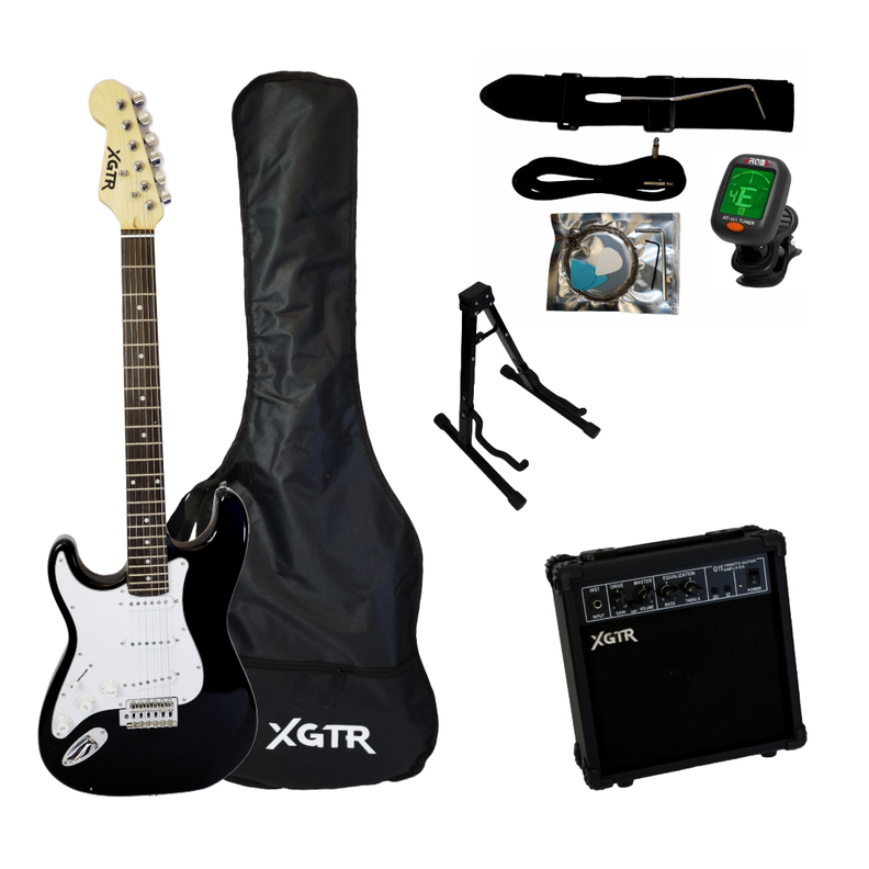 Pack Guitarra Eléctrica Left Hand Black ST111, Amp 15w XGTR-0