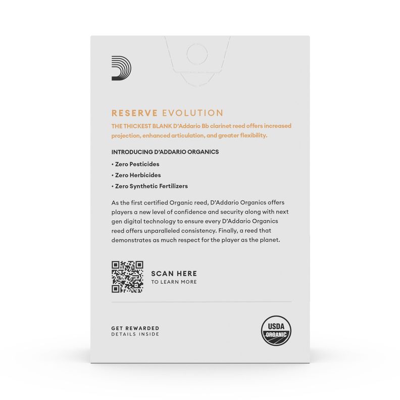 Cañas Clarinete Bb 3.0 Organic Reserve pack 10 Daddario-3