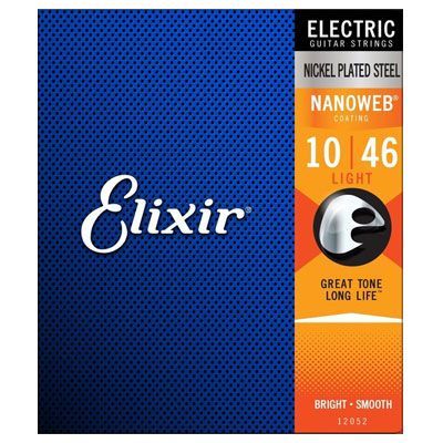 Cuerdas para Guitarra Eléctrica Elixir Nanoweb Light 10-46-0