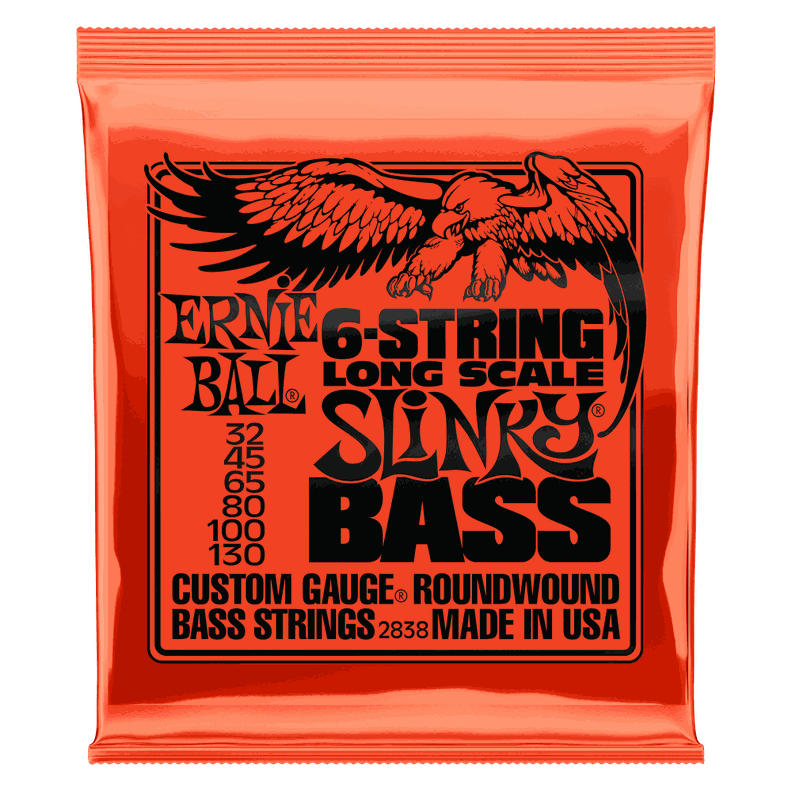 SET DE 6 CUERDAS PARA BAJO ESCALA LARGA ERNIE  BALL SLINKY NICKEL 32 - 130-0