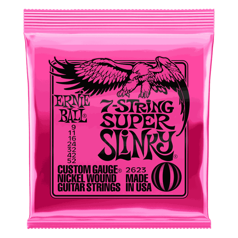 Cuerdas Guitarra Eléctrica de 7 Super Slinky Ernie Ball 9-52 2623-0