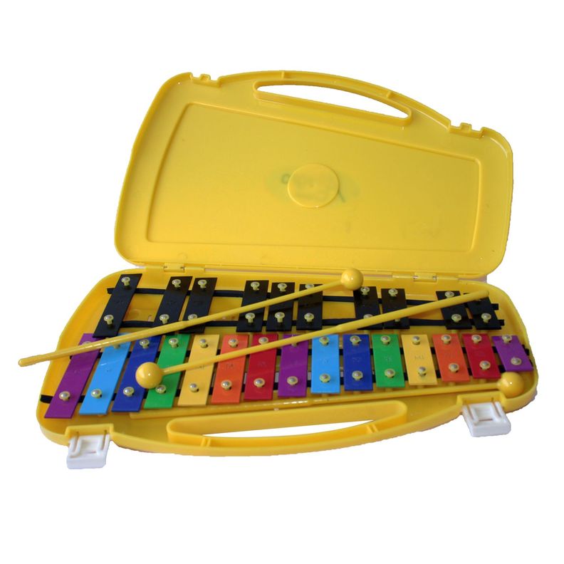 Metalófono Cromático De 25 Tonos Amarillo All25Sd +  Baqueta Adicional -0