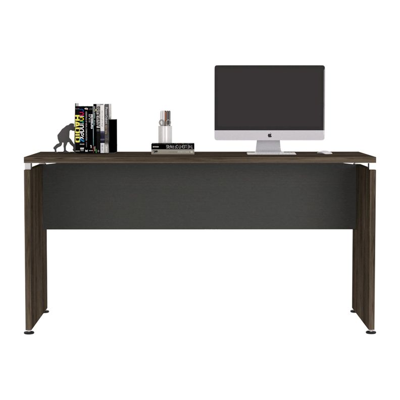 ESCRITORIO 75X150X60 CM FM-009N NEGRO Y CAFÉ OSCURO-3