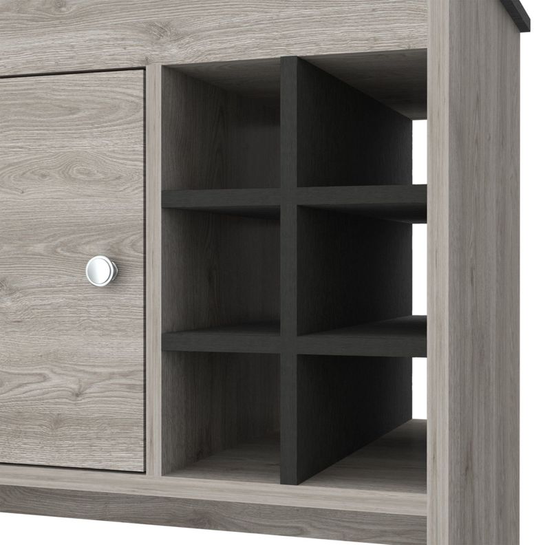 Bar Bajo Con Ruedas 6 Botelleros 1 Puerta Fm-008G Gris-7