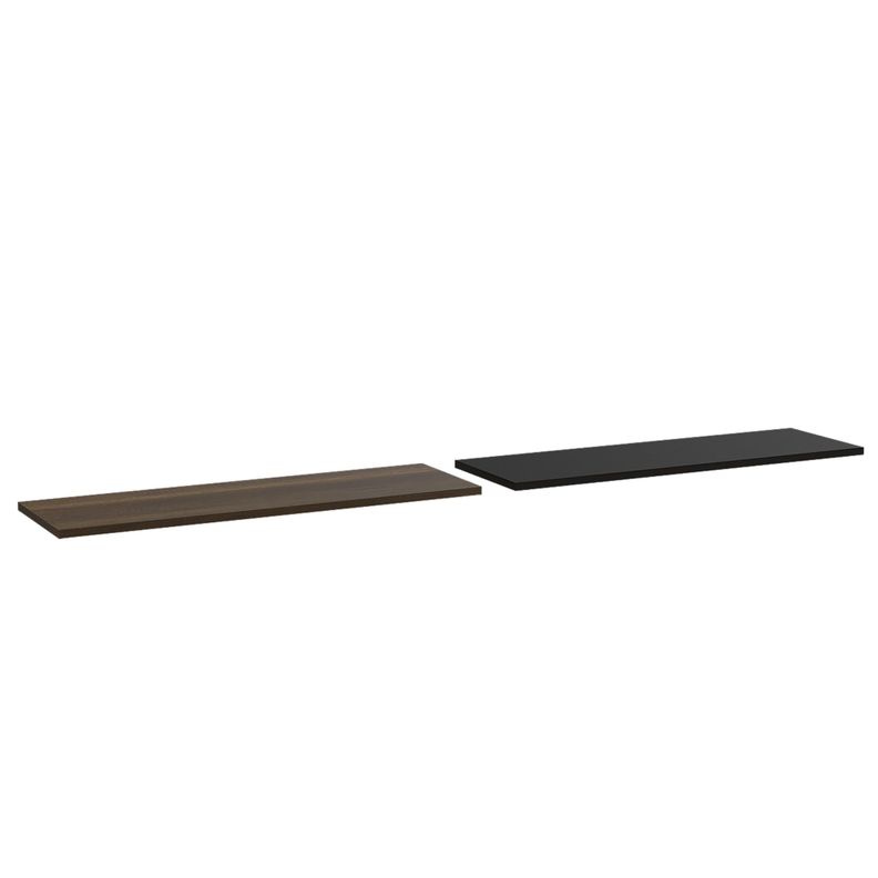 SET 2 REPISAS 160X25X1,5 CM FM-001O CAFÉ OSCURO Y NEGRO-0