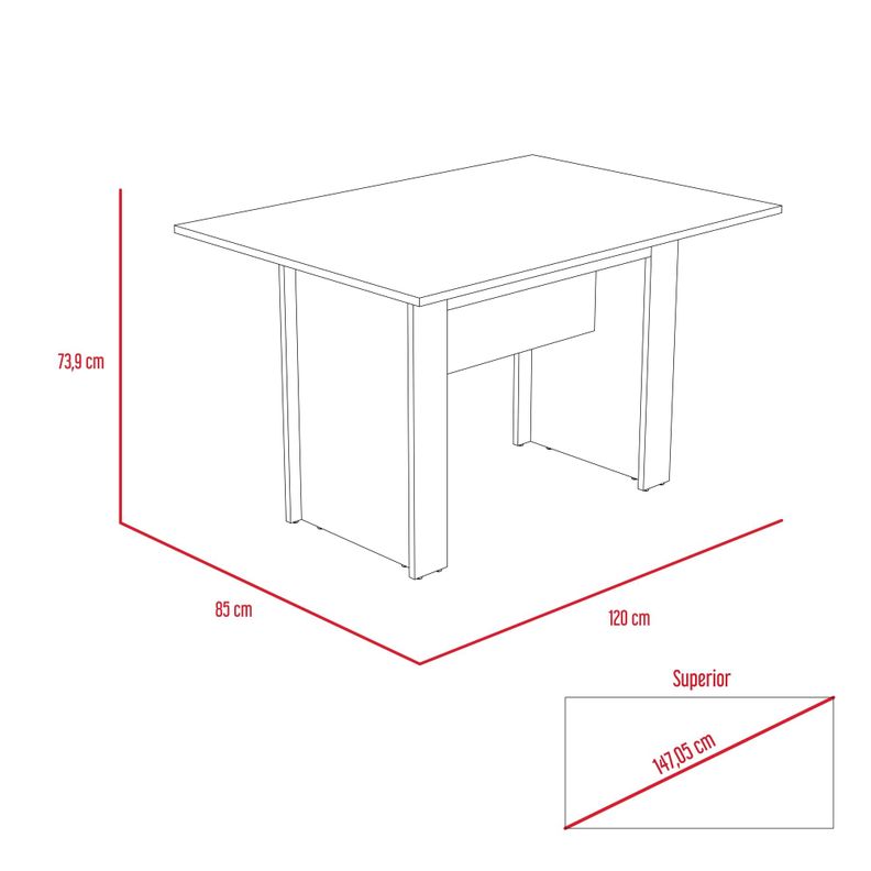 MESA DE COMEDOR FM-007O CAFÉ OSCURO-5