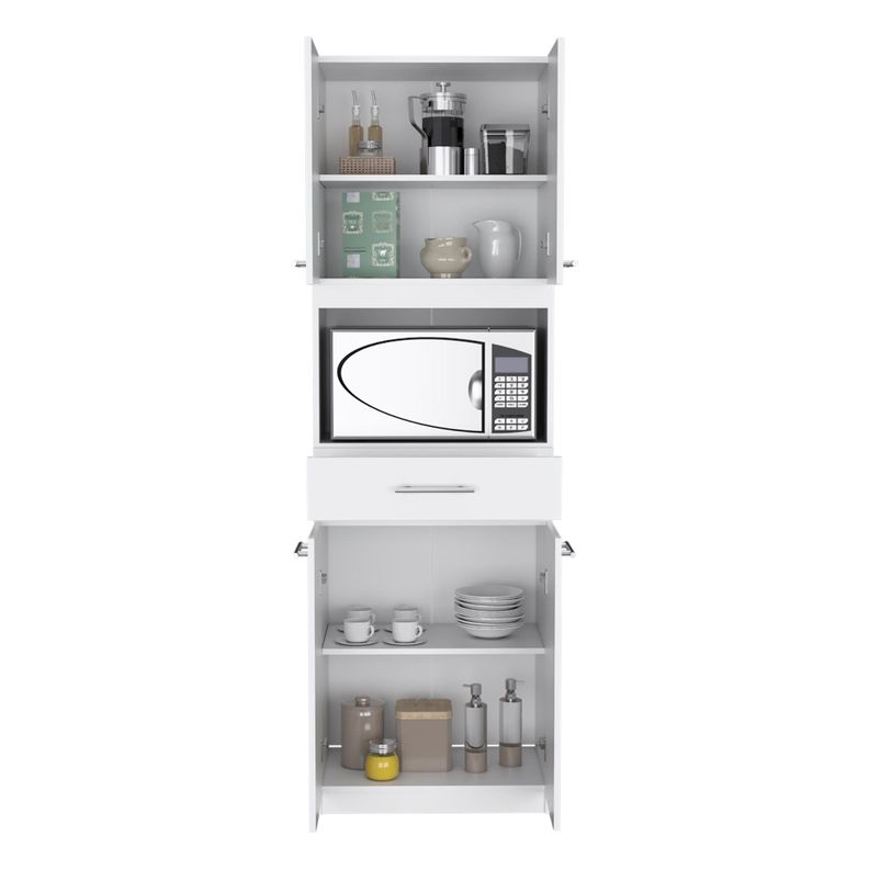 Mueble Microondas 4 Puertas 1 Cajon Fm-003B Blanco-2