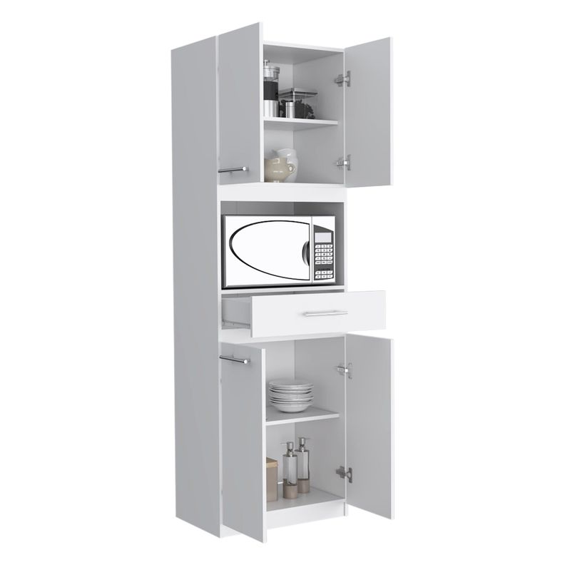 Mueble Microondas 4 Puertas 1 Cajon Fm-003B Blanco-3