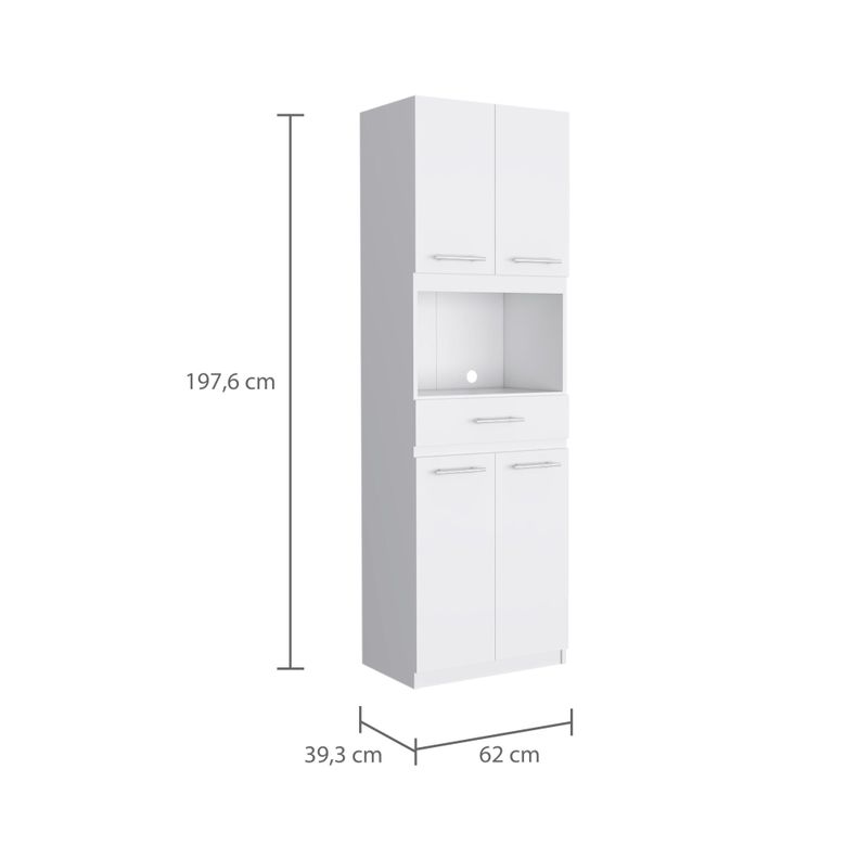 Mueble Microondas 4 Puertas 1 Cajon Fm-003B Blanco-9