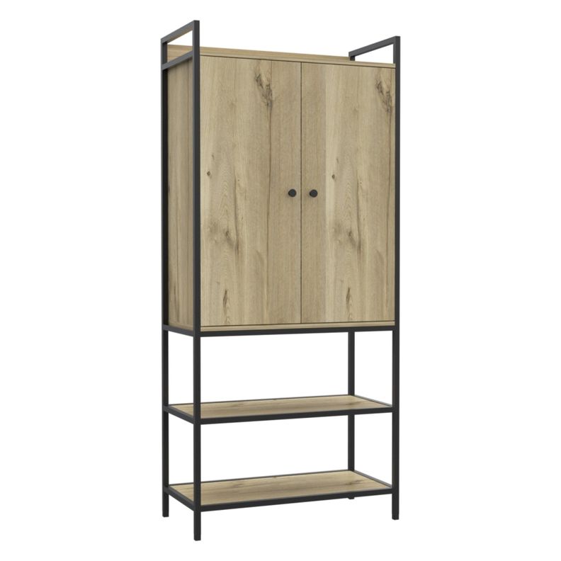 CLOSET 2 PUERTAS 5 REPISAS FM-029C CAFÉ CLARO-0