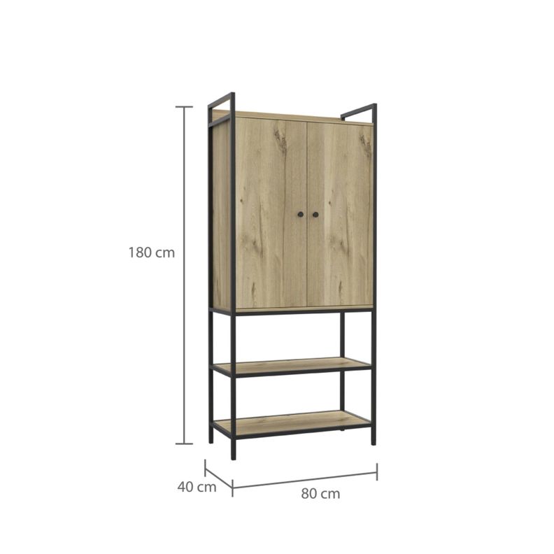 CLOSET 2 PUERTAS 5 REPISAS FM-029C CAFÉ CLARO-5