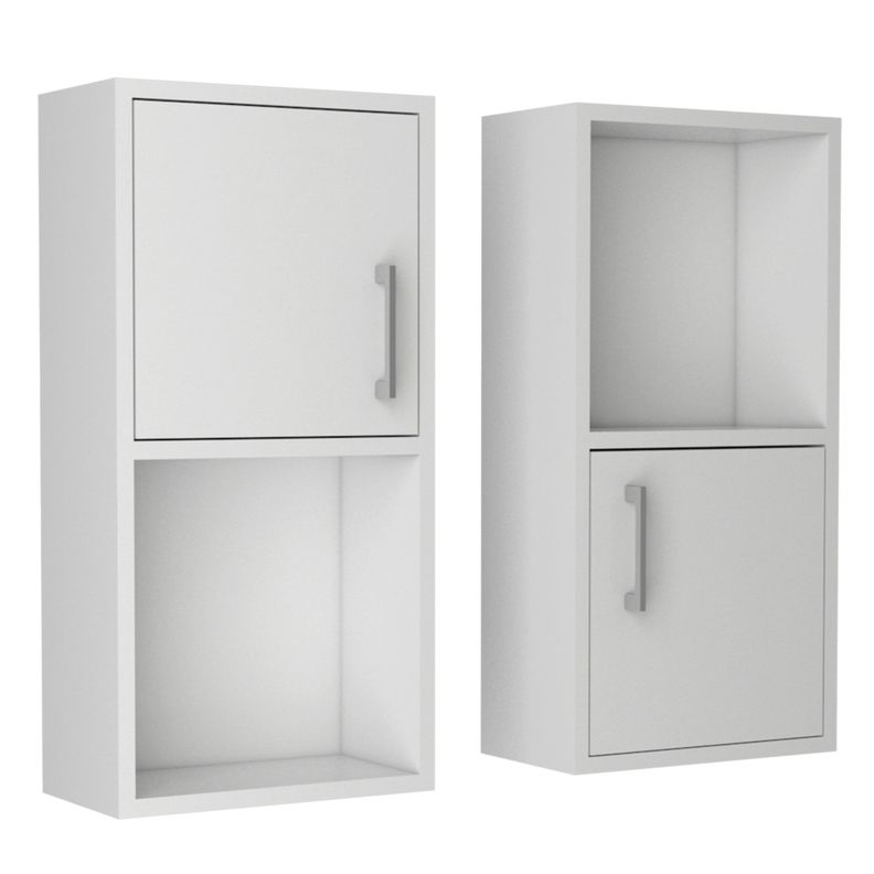 MUEBLE ORGANIZADOR BAÑO CON 1 PUERTA X2 UNIDADES FM-001B - BLANCO-0