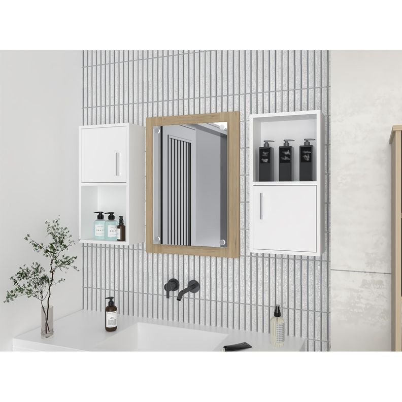 MUEBLE ORGANIZADOR BAÑO CON 1 PUERTA X2 UNIDADES FM-001B - BLANCO-4