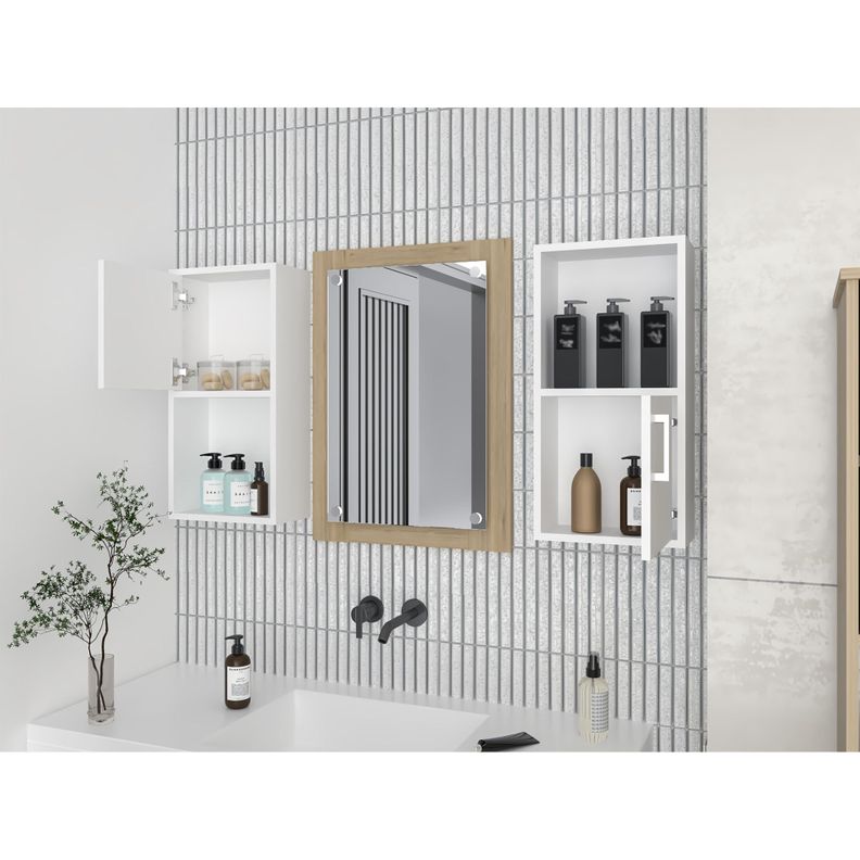MUEBLE ORGANIZADOR BAÑO CON 1 PUERTA X2 UNIDADES FM-001B - BLANCO-5