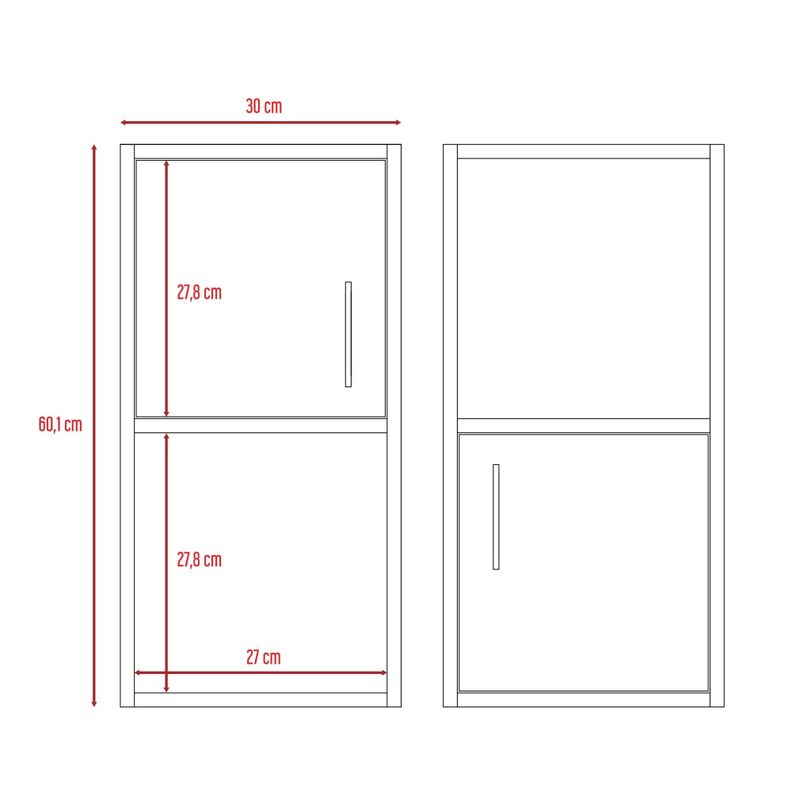 MUEBLE ORGANIZADOR BAÑO CON 1 PUERTA X2 UNIDADES FM-001B - BLANCO-7