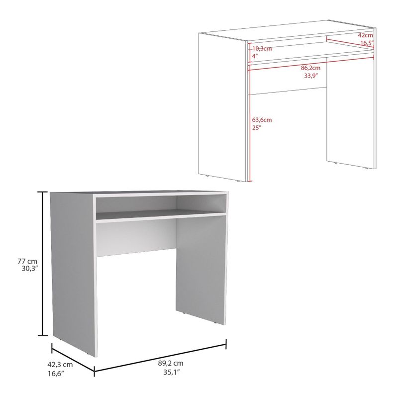 ESCRITORIO 1 REPISA 89,2X77X42,3 CM FM-053B BLANCO-5