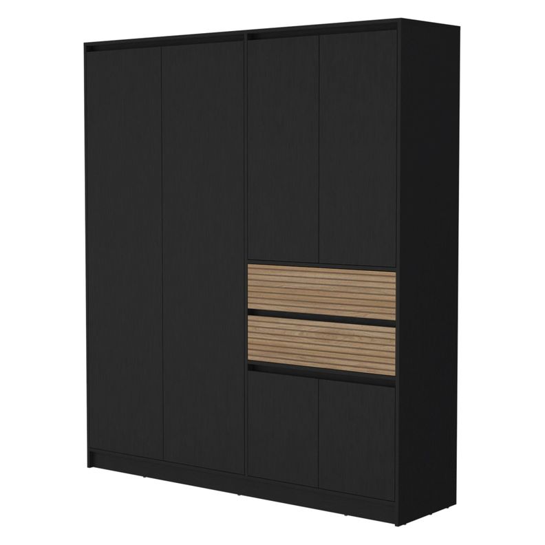 CLOSET 4 PUERTAS 2 CAJONES FM-016N - NEGRO-0