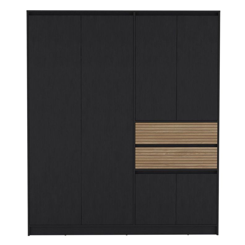 CLOSET 4 PUERTAS 2 CAJONES FM-016N - NEGRO-1