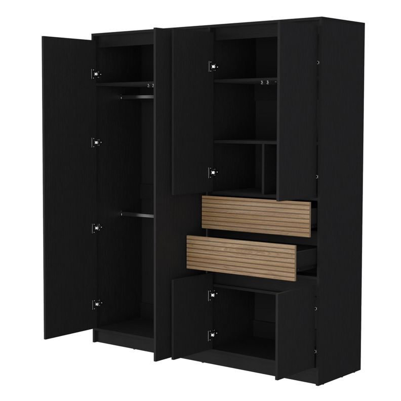 CLOSET 4 PUERTAS 2 CAJONES FM-016N - NEGRO-3