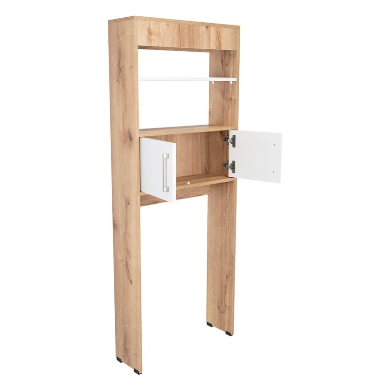 Estante Wc 2 Puertas 3 Repisa Fm-008C Café Claro Y Blanco-3