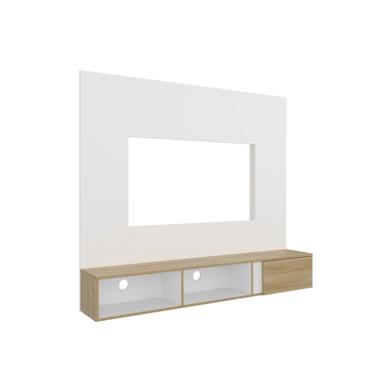 Panel Tv 65"150X132,5X29,6 Cm Blanco Y Cafe Claro