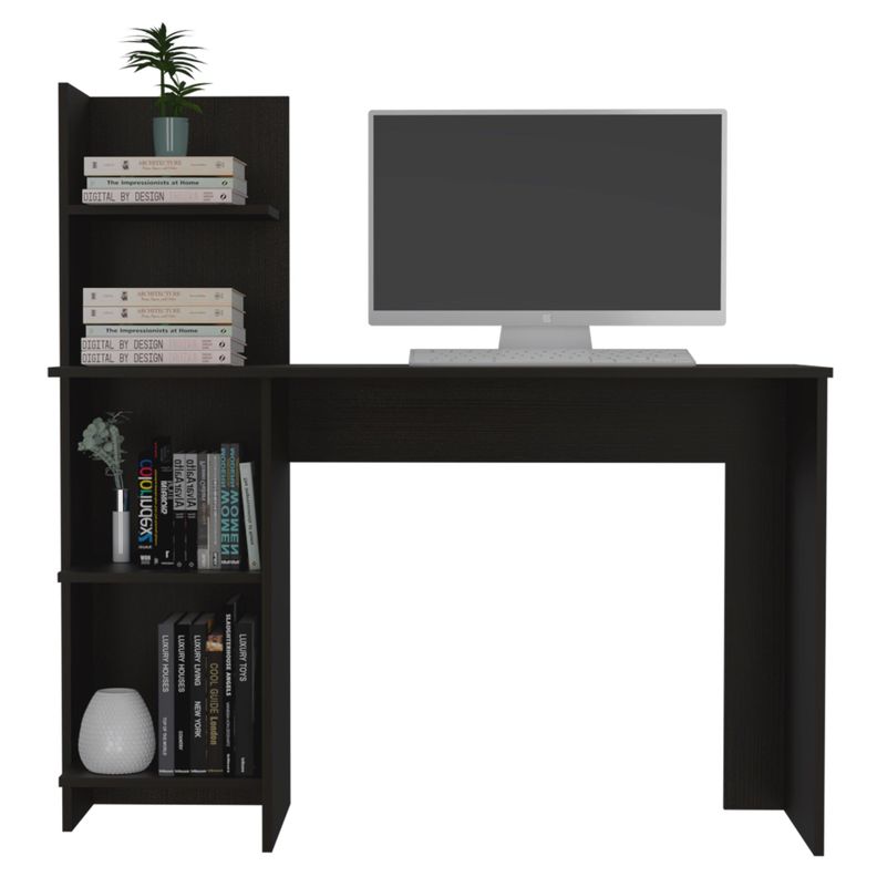ESCRITORIO CON BIBLIOTECA 4 REPISAS FM-067N - NEGRO-2