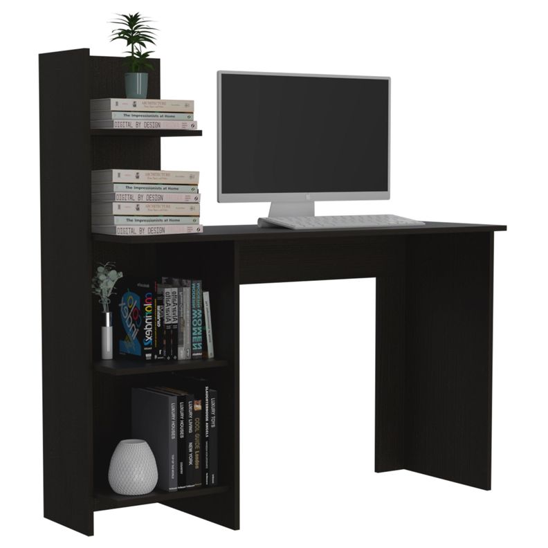 ESCRITORIO CON BIBLIOTECA 4 REPISAS FM-067N - NEGRO-3