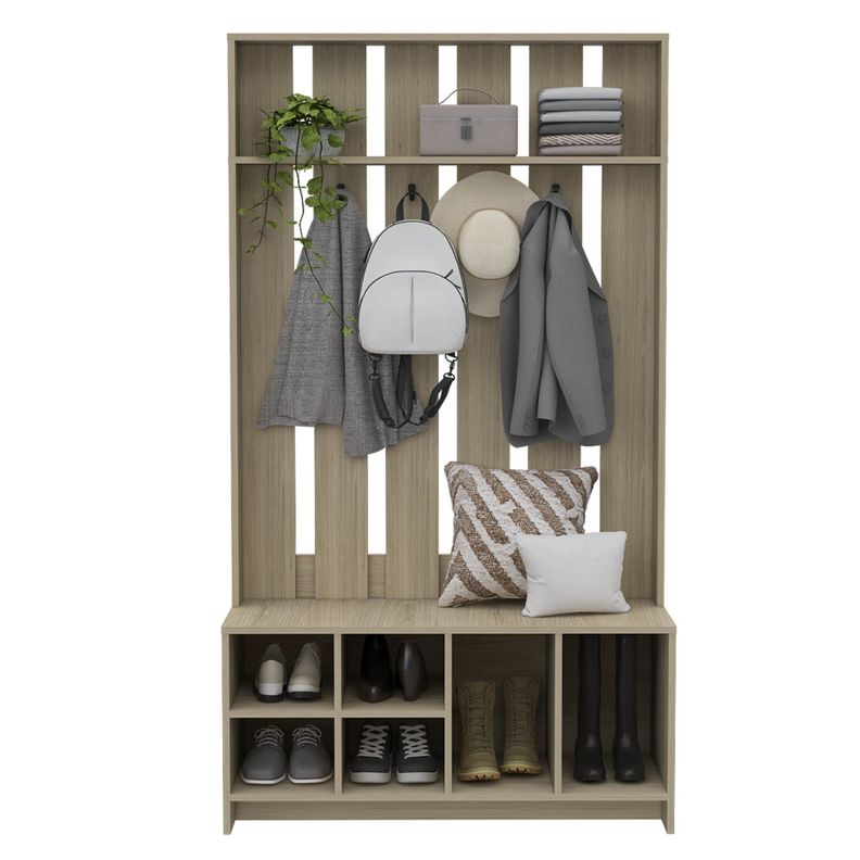 Mueble Recibidor 7 Repisas Fm-001C Café Claro-2
