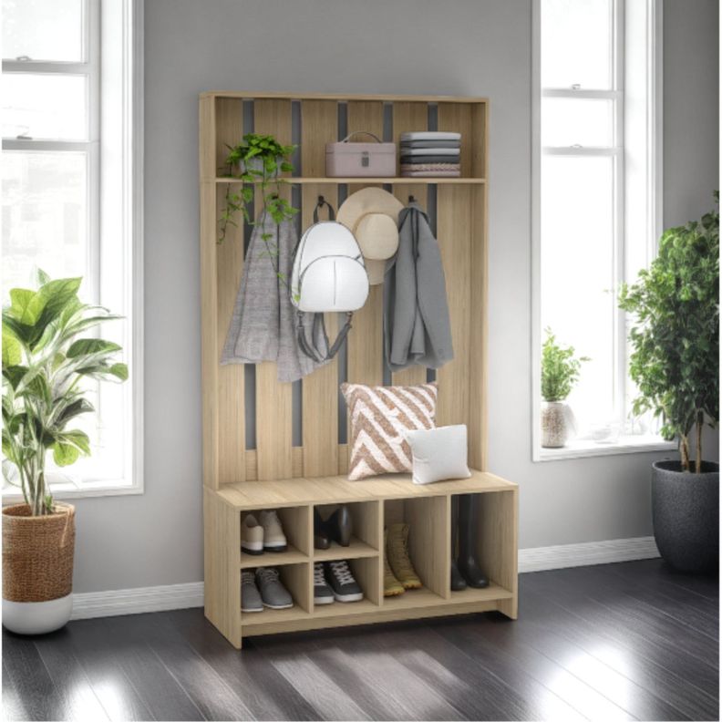 Mueble Recibidor 7 Repisas Fm-001C Café Claro-4