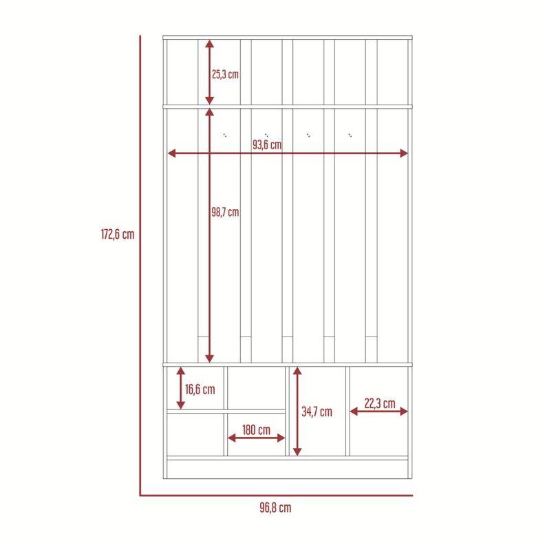 Mueble Recibidor 7 Repisas Fm-001C Café Claro-6